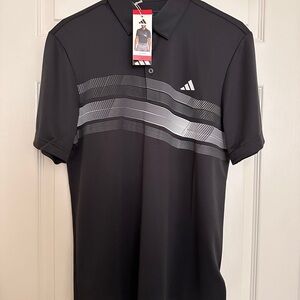 New Adidas Golf Polo Shirt Black Mens Medium